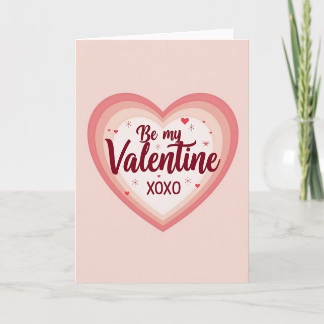 Be My Valentine Xoxo Love Card (Front)
