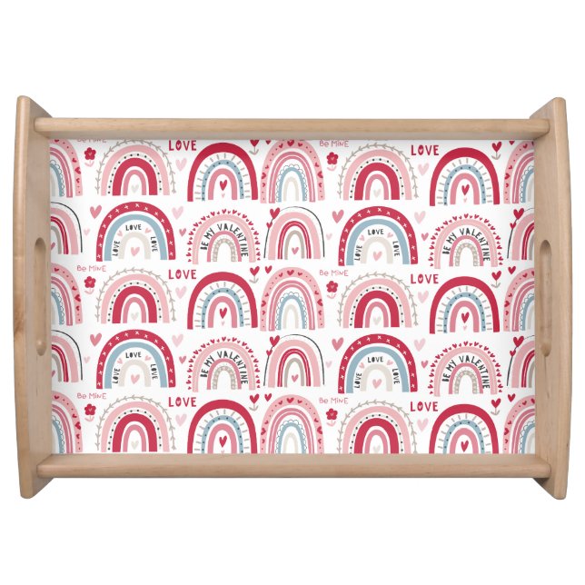 Be My Valentines Day Rainbow    Serving Tray (Front)