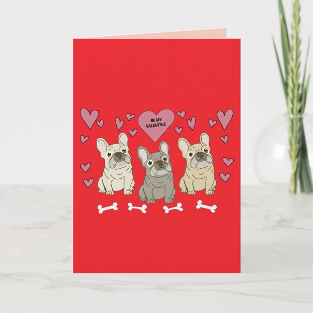 Be my Valentines, dogs Card (Front)