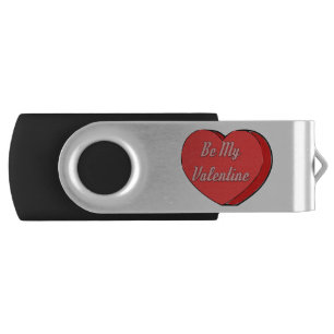 Be My Valentines Heart Candy Drawing Flash Drive