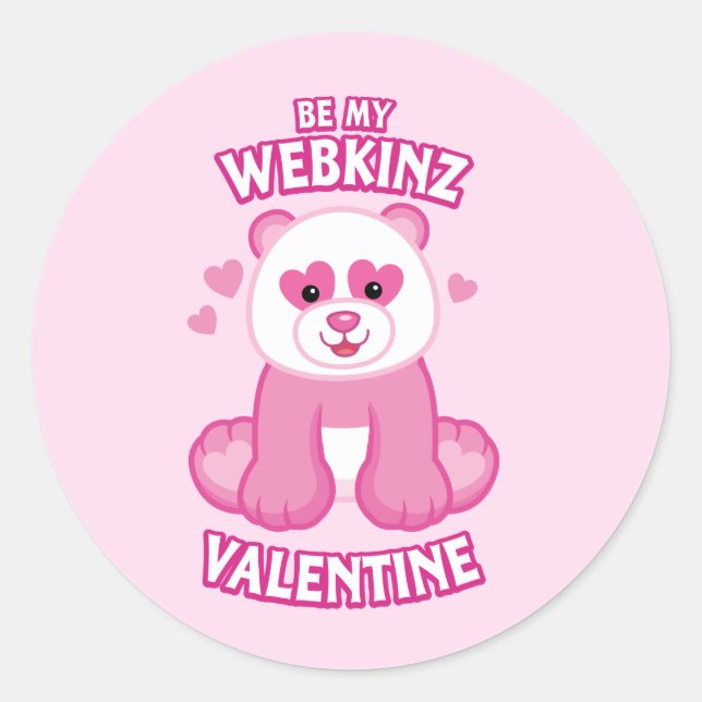Be My Webkinz Valentine Classic Round Sticker (Front)