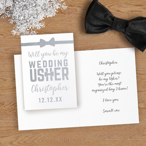 Be My Wedding Usher Request Bridal Party Proposal Foil Card