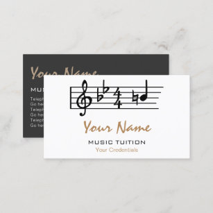 Be Natural Music Tutor Business Cards