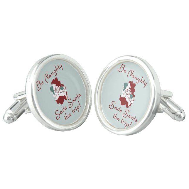 Be Naughty Santa Cufflinks (Angled)
