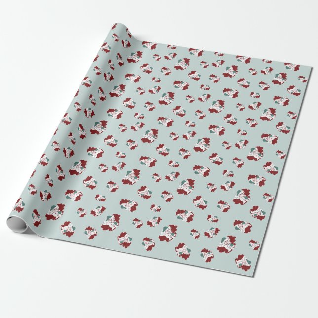 Be Naughty Santa Wrapping Paper (Unrolled)