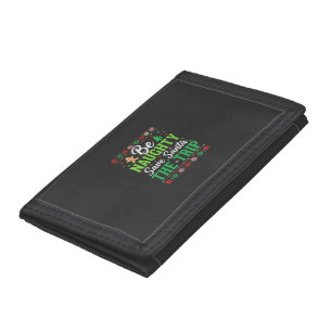Be Naughty Save Santa Funny Christmas SVG Tri-fold Wallet