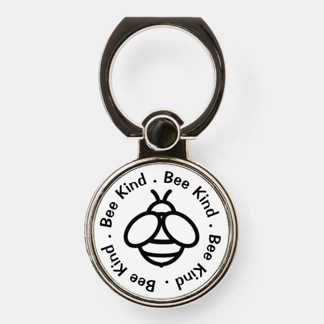 Be nice bee Kind, cute honey bee design Phone Ring Stand (Front)
