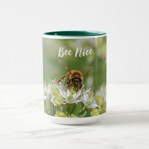 Be Nice Bee on Flower Mug Cup