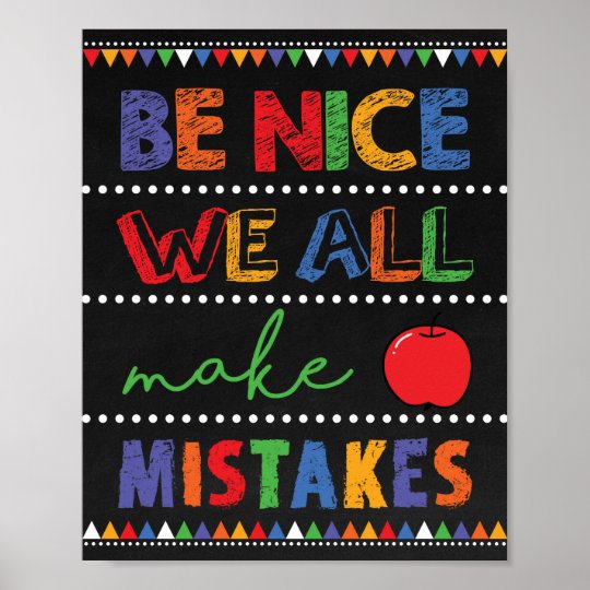 Be Nice Classroom Decor Teacher Gift Idea Zazzle Com