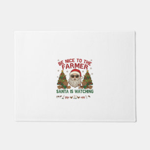 Be Nice Farmer Santa Christmas Farm Animals Doormat