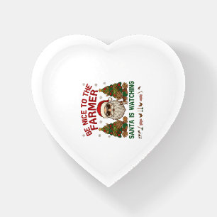 Be Nice Farmer Santa Christmas Farm Animals Paperweight