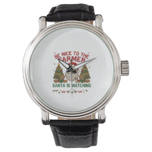 Be Nice Farmer Santa Christmas Farm Animals Watch