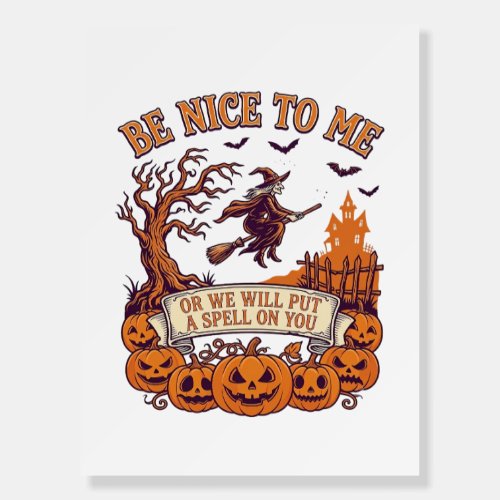 Be Nice Me Halloween Witch Broom Pumpkins_1 Foam Board