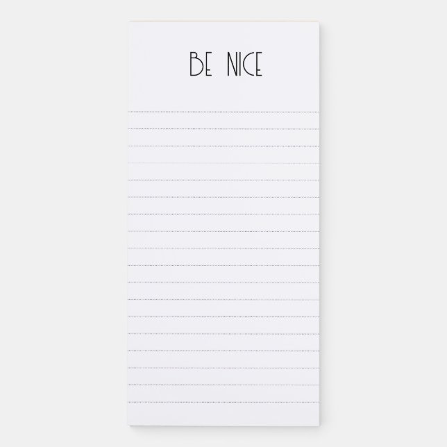 Be Nice Minimalist Notepad (Front)