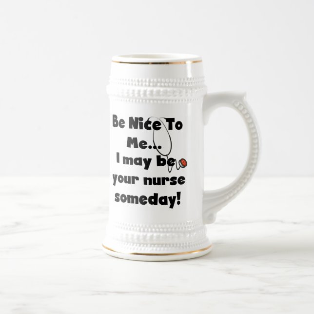 Be Nice Nurse T-shirts and Gifts Beer Stein (Right)