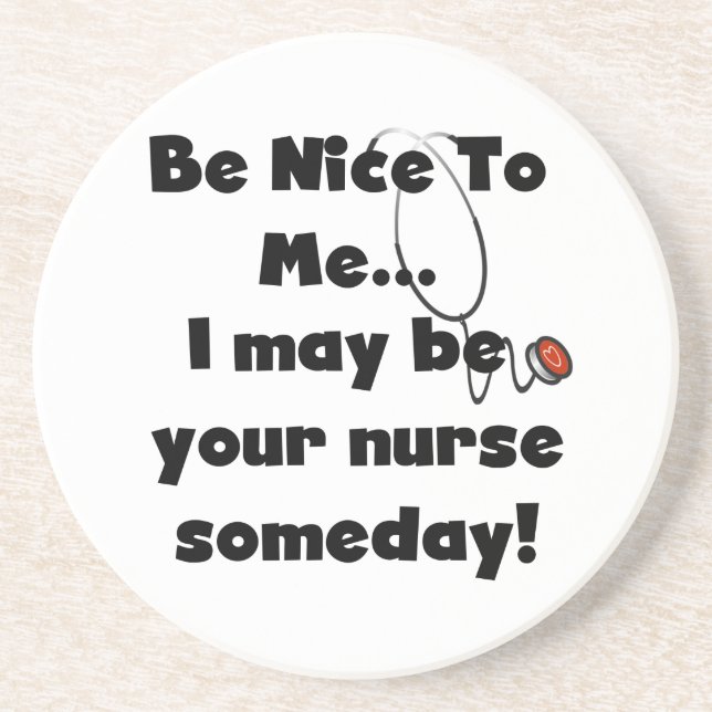 Be Nice Nurse T-shirts and Gifts Coaster (Front)