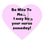 Be Nice Nurse T-shirts and Gifts Heart Sticker