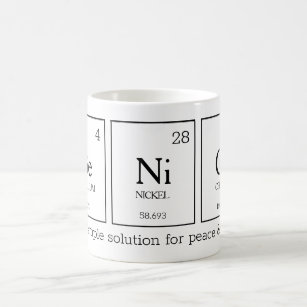 Be NiCe periodic table elements chemistry solution Coffee Mug