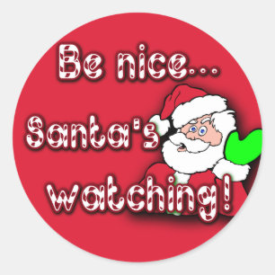 Be nice...Santa's Watching! TIP JAR STICKERS