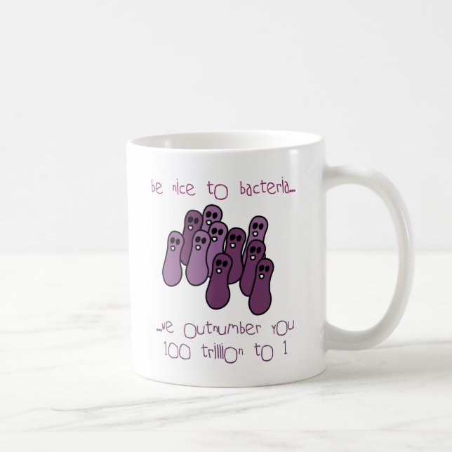 be nice to bacteria coffee mug (Right)