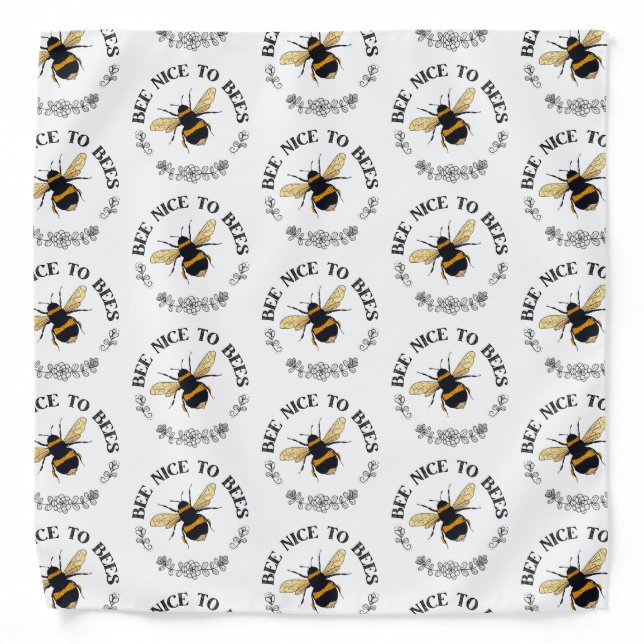 Be Nice to Bees Bandana (Front)