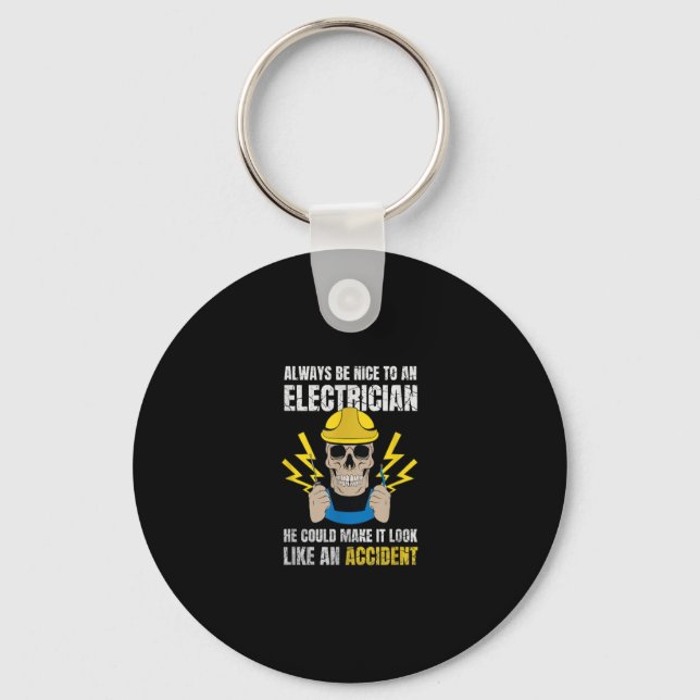 Be Nice To Electrician Gift Electrical Engineer Keychain (Front)