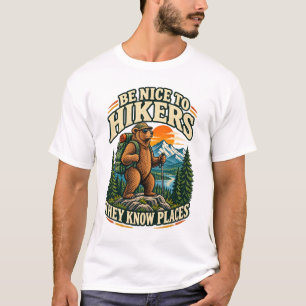 Be Nice to Hikers They Know Places – Vintage Bear T-Shirt