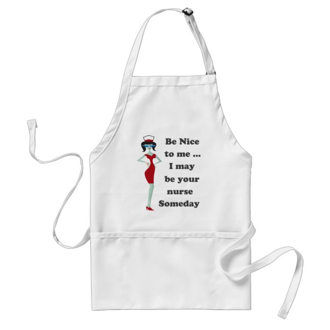 Be nice to me adult apron (Front)