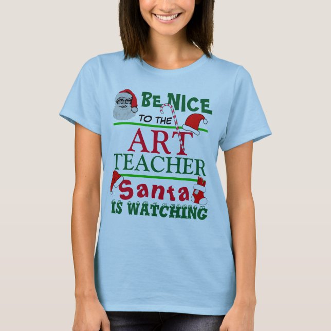 Be Nice to the Art Teacher Red T-Shirt (Front)