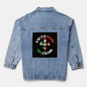 Be Nice To The Bartender Funny Santa Claus Gift Denim Jacket