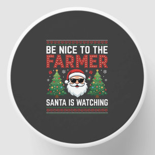 Be Nice To The Farmer Santa Christmas Mini Candle Favors