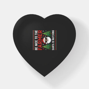 Be Nice To The Farmer Santa Christmas Paperweight