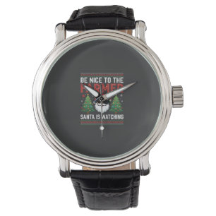 Be Nice To The Farmer Santa Christmas Watch