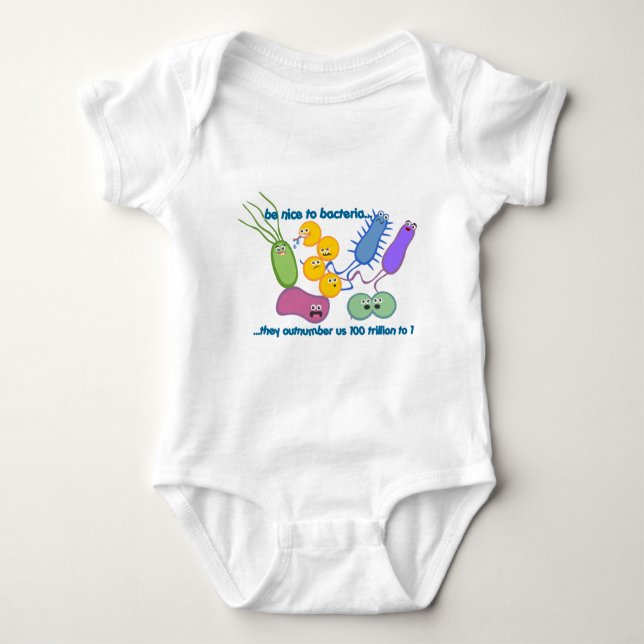 Be Nicer to Bacteria Baby Bodysuit (Front)