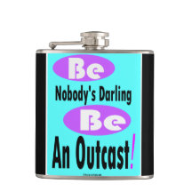 Be Nobody's Darling 6 oz black & teal color Flask