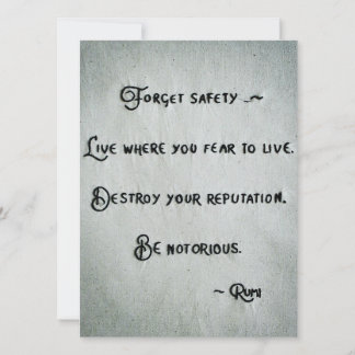 Be Notorious - Rumi Greeting Card