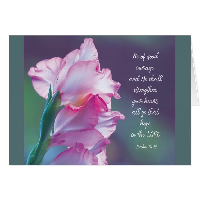Be of good cheer Gladiolus Parakaleo note card (Front Horizontal)