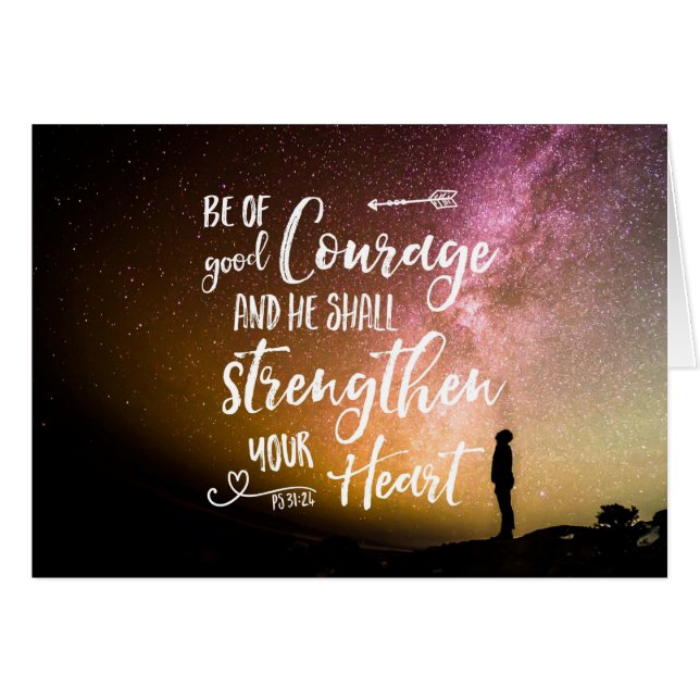 Be of Good Courage night sky - Psalm 31:24 Cards (Front Horizontal)