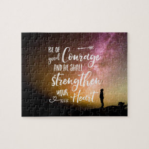 Be of Good Courage night sky - Psalm 31:24 Jigsaw Puzzle