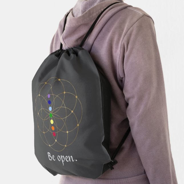 Be Open Chakra & Seeds of Life Drawstring Bag (Insitu)