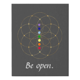 Be Open Chakra & Seeds of Life Faux Canvas Print