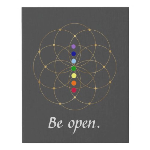 Be Open Chakra  Seeds of Life Faux Canvas Print