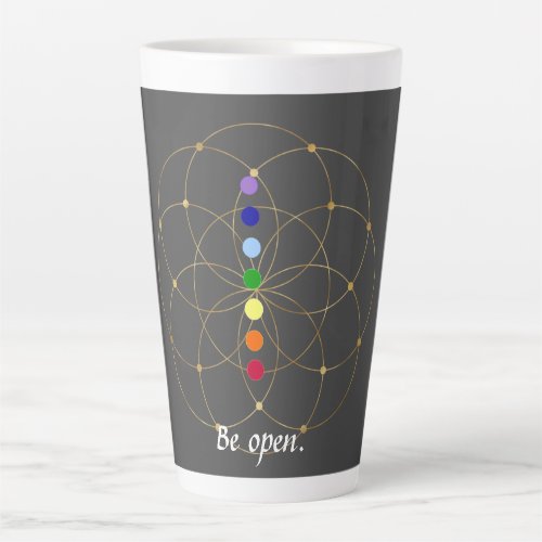 Be Open Chakra  Seeds of Life Latte Mug