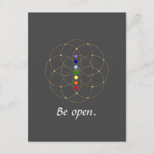Be Open Chakra & Seeds of Life Postcard