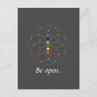 Be Open Chakra & Seeds of Life Postcard