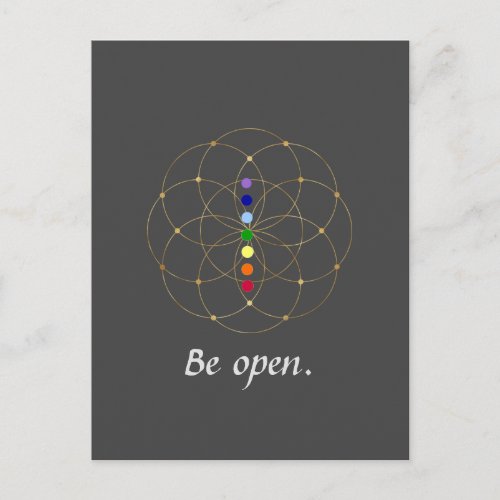 Be Open Chakra  Seeds of Life Postcard