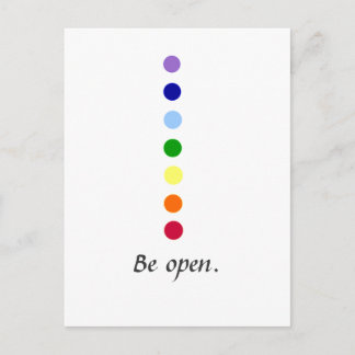 Be Open - Simple Chakra Design Postcard
