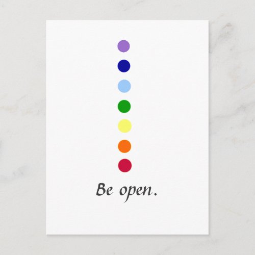 Be Open _ Simple Chakra Design Postcard
