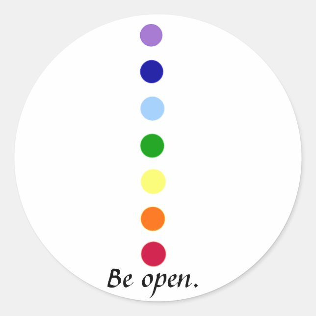 Be Open - Simple Chakra Design Stickers (Front)
