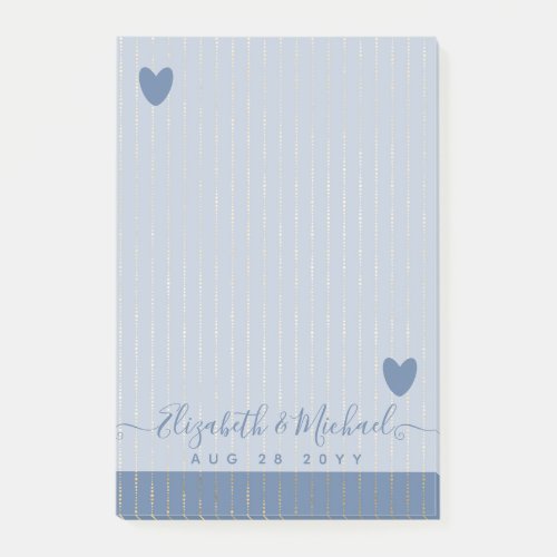 BE ORGANIZED WEDDING PLANNER _ Dusty Blue GOLD Post_it Notes